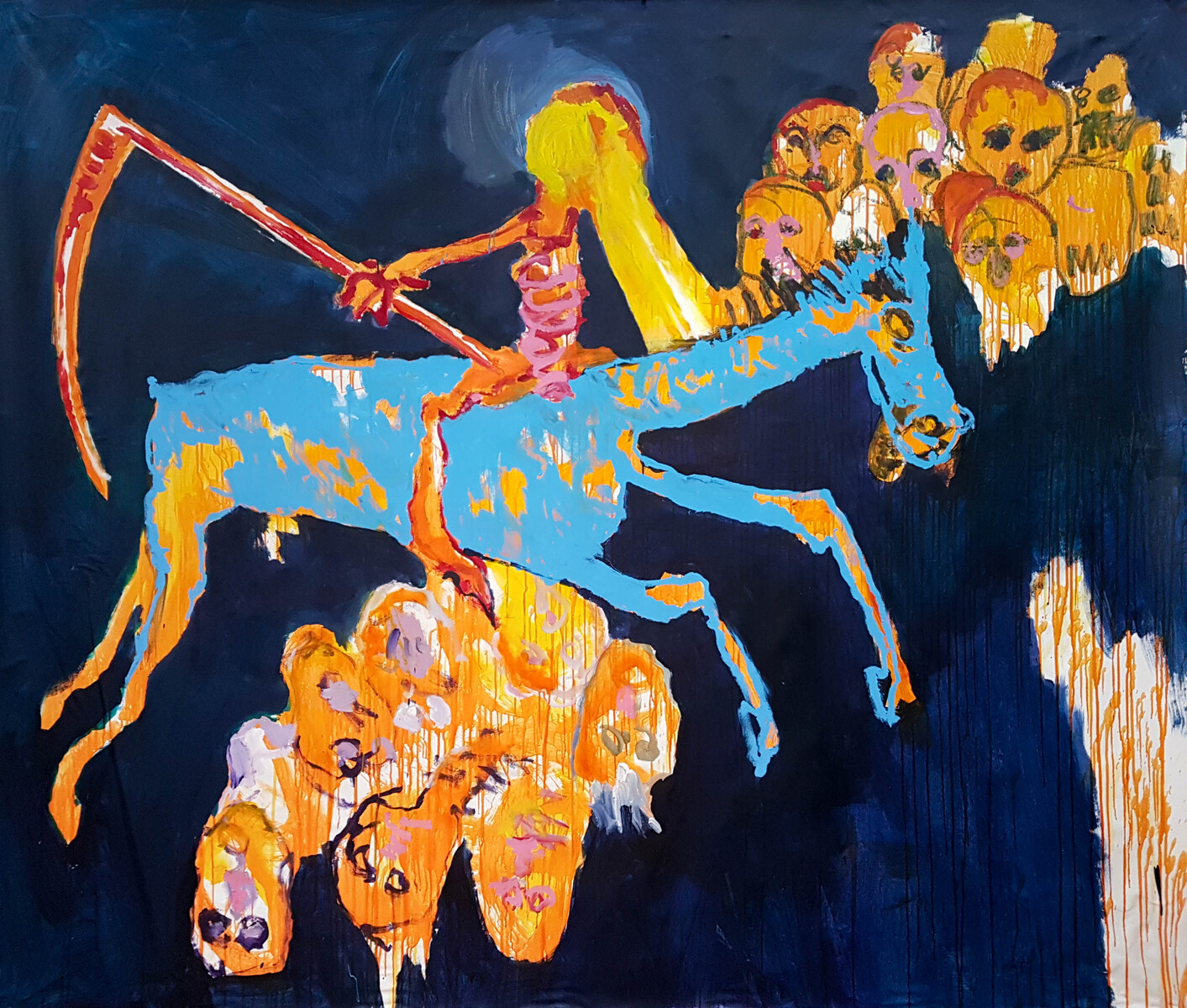 Cavalier de l'Apocalypse (Ukraine Series). Acrylics. 210 x 280 cm. 2022 Acrylics. 210 x 170 cm. 2021